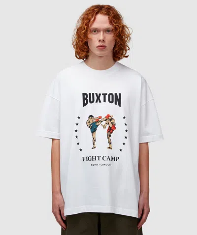 Cole Buxton Mens White Fight Camp Graphic-print Relaxed-fit Cotton-jersey T-shirt