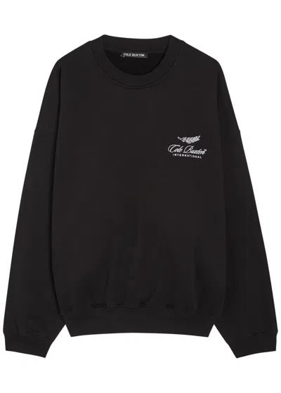 Cole Buxton International Logo-embroidery Cotton Sweatshirt In Black