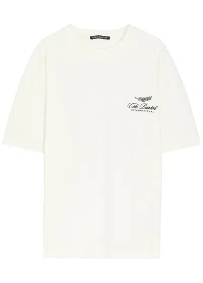 Cole Buxton International Logo-embroidery Cotton T-shirt In White