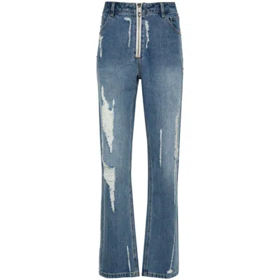 Cole Buxton Distressed Denim Jean In Blue