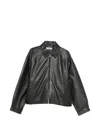 Cole Buxton Leather Zip-up Jacket In Multi