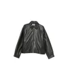 Cole Buxton Leather Zip-up Jacket In Multi