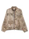 Cole Buxton Mens Leopard Relaxed-fit Woven Track Jacket