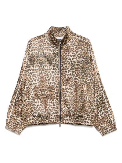 COLE BUXTON LEOPARD-PRINT TRACK JACKET