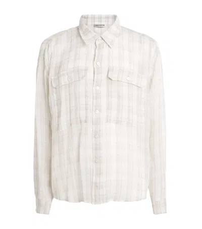 Cole Buxton Linen-blend Slub Check Ivy League Shirt