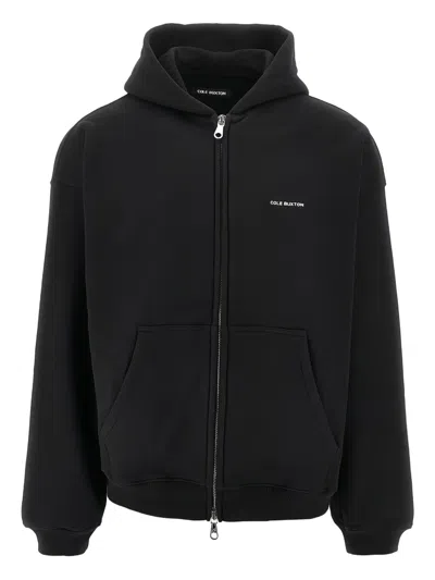 Cole Buxton Logo-detail Zip-up Hoodie In Black