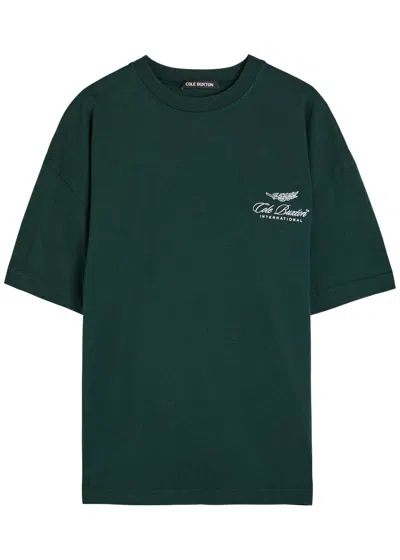 Cole Buxton Logo-embroidered Cotton T-shirt In Green