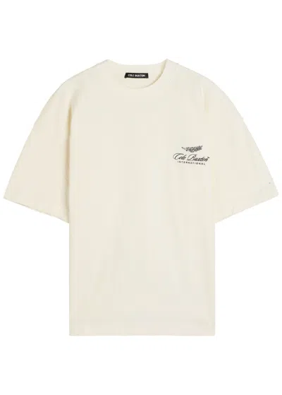 Cole Buxton Logo-embroidered Cotton T-shirt In White