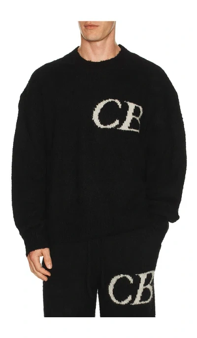 Cole Buxton Logo Knit Sweater In Black