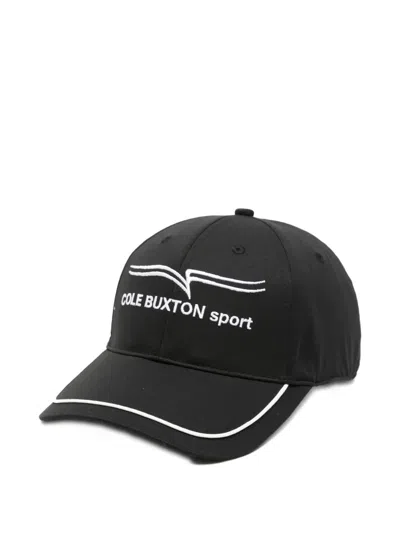 Cole Buxton Logo-embroidered Piped-trim Cap In Black
