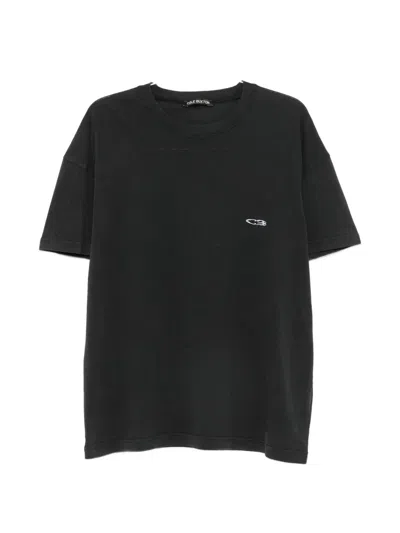 Cole Buxton Logo-embroidered T-shirt In Black