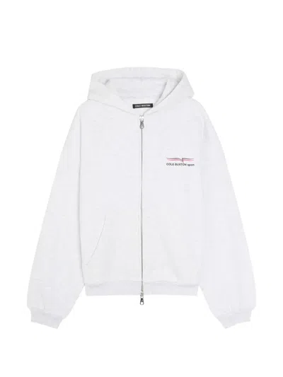 Cole Buxton Logo-print Zip-up Hoodie In White