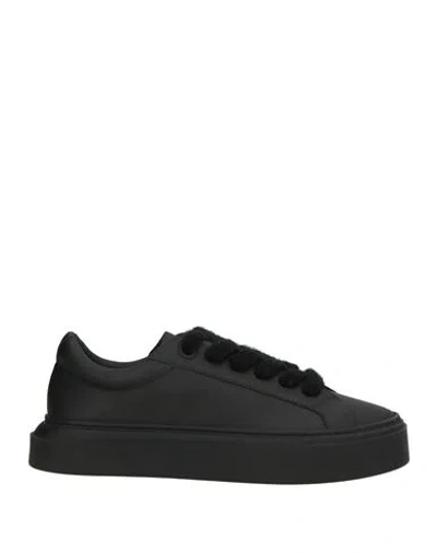 Cole Buxton Man Sneakers Black Size 7 Leather, Textile Fibers