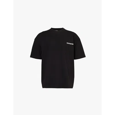 Cole Buxton Mens Black Sportswear Brand-print Relaxed-fit Cotton-jersey T-shirt