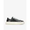 Cole Buxton Wilson Logo-engraved Leather Low-top Trainers In Blk/white