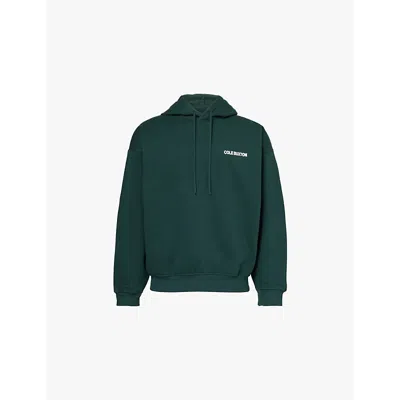 Cole Buxton Mens Forest Green Sportswear Brand-print Relaxed-fit Cotton-jersey Hoody