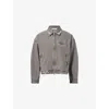 Cole Buxton Mens Black Distressed Trucker Denim Jacket