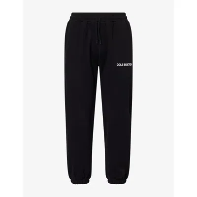 Cole Buxton Mens Black Logo-print Slip-pocket Cotton Jogging Bottoms