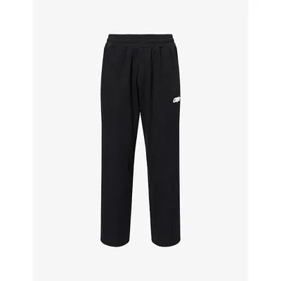 Cole Buxton Mens Black Star Racing Straight-leg Woven Jogging Bottoms