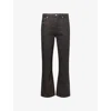 Cole Buxton Mens Brown Straight-leg Wax Coated Denim Jeans In Gray