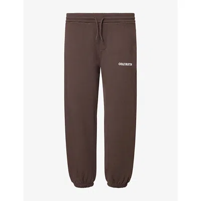 Cole Buxton Mens Cb Sportswear Logo-print Cotton-jersey Jogging Bottoms Brown Xl