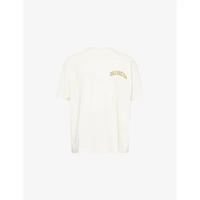 Cole Buxton Mens Vintage White Arc Logo-print Cotton T-shirt Xl