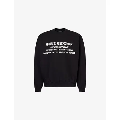 Cole Buxton Mens Black Art Department Text-print Cotton Sweatshirt Xxl