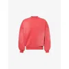 Cole Buxton Mens Washed Red Distressed Relaxed-fit Cotton Sweatshirt Xxl