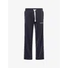 Cole Buxton Mens Navy Glitter Logo-print Woven Track Jogging Bottoms Xl