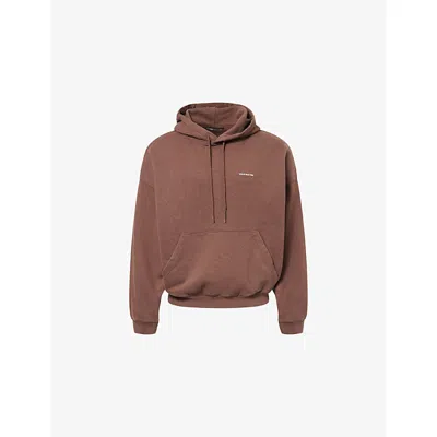 Cole Buxton Mens Brown Pilled Mini Logo Cotton-blend Hoodie Xs