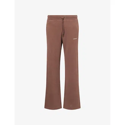 Cole Buxton Mens Brown Pilled Mini Logo Cotton-blend Jogging Bottoms