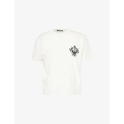 Cole Buxton Mens Vintage White Vulture Emblem Relaxed-fit Cotton T-shirt Xs