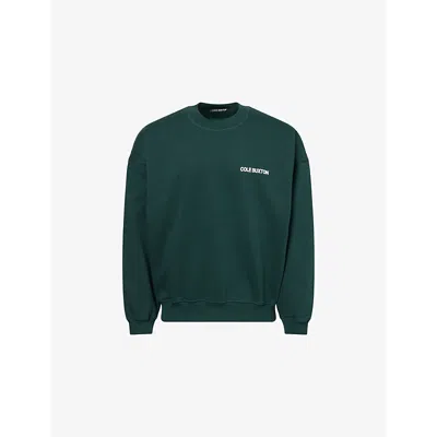 Cole Buxton Mens Logo-print Relaxed-fit Cotton Sweatshirt Forest Green Xxl
