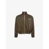 Cole Buxton Mens Khaki Glitter Logo-print Woven Track Jacket
