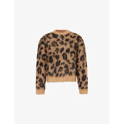 Cole Buxton Leopard Knit Sweatshirt In Leopard Print