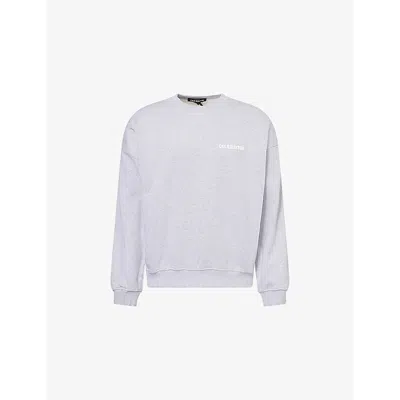 Cole Buxton Mens Logo-print Relaxed-fit Cotton Sweatshirt Light Grey Marl Xxl