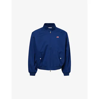 Cole Buxton Mens Navy Rodeo Embroidered-logo Cotton Bomber Jacket In Blue