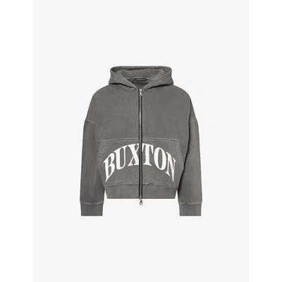 Cole Buxton Mens  Logo-print Relaxed-fit Cotton Hoody In Og Washed Black