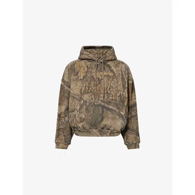 Cole Buxton Mens Real Tree Kangaroo-pocket Cotton-jersey Hoody