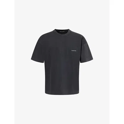Cole Buxton Mens Vintage Black Logo-embroidered Crewneck Cotton-jersey T-shirt Xs