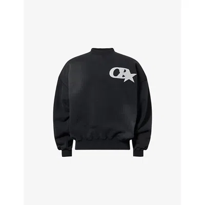 Cole Buxton Mens Star Distressed Cotton-jersey Sweatshirt Vintage Black