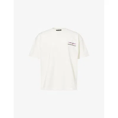 Cole Buxton Mens Vintage White Text-print Cotton Sport T-shirt Xl