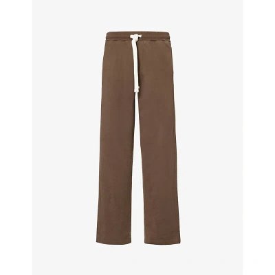 Cole Buxton Mens Washed Brown Cb Lounge Drawstring-waistband Cotton-jersey Jogging Bottoms