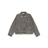Cole Buxton Mens Black Distressed Trucker Denim Jacket