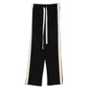 Cole Buxton Stripe Straight-leg Jersey Track Pants In Black