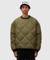 Cole Buxton Quilted Crewneck Sweatshirt In Khaki