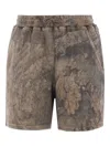 Cole Buxton Real Tree Camouflage Jersey Shorts In Gray