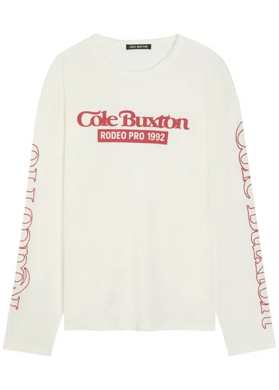Cole Buxton Rodeo Logo-print Long-sleeve T-shirt In White