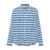 Cole Buxton Mens Blue Black White Checked Logo-embroidered Cotton Shirt In Blue