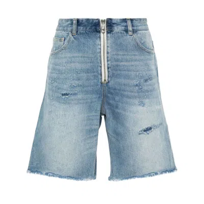 Cole Buxton Distressed Denim Short In Blue
